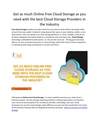 Get as much Online Free Cloud Storage as you need with the best Cloud Storage Providers in the Industry (2)