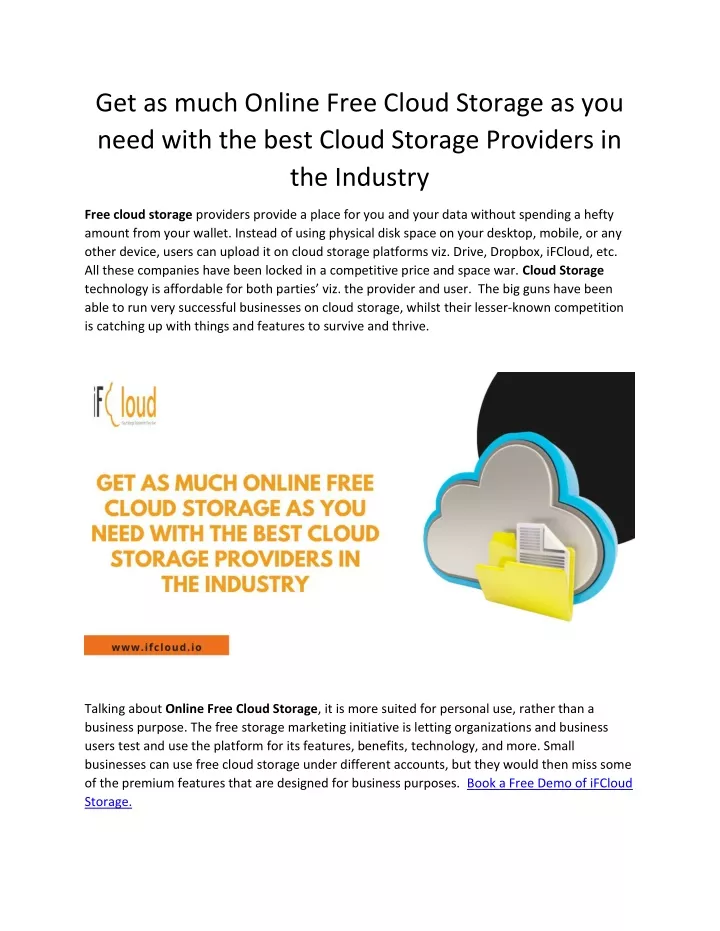 get as much online free cloud storage as you need