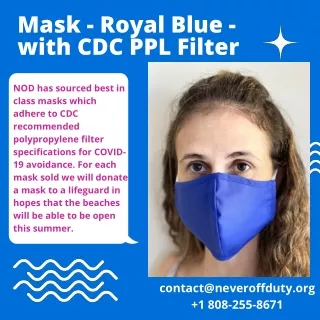 Mask - Royal Blue - with CDC PPL Filter