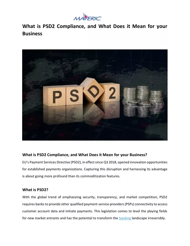 what is psd2 compliance and what does it mean