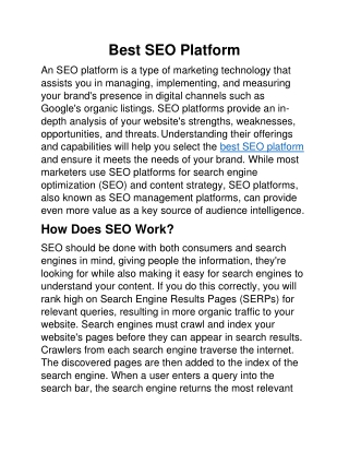 Best SEO Platform