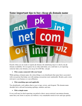 some important tips to buy cheap pk domain name