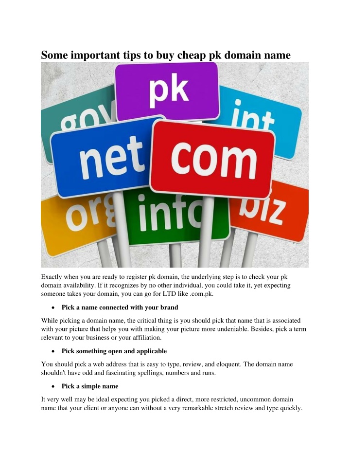 some important tips to buy cheap pk domain name