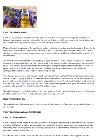 violet oil item summary