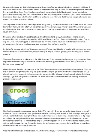 now crocs footwear are desired all over the world