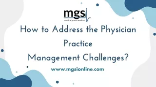 how to address the physician practice management challenges