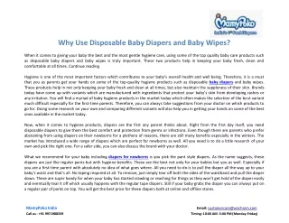 why use disposable baby diapers and baby wipes
