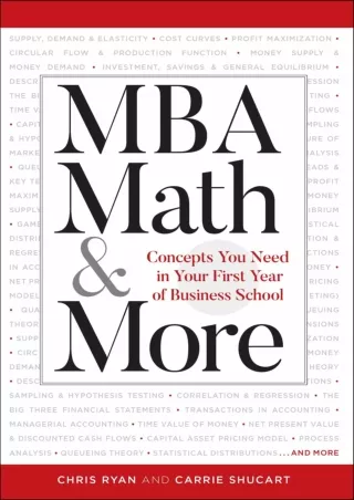 READ MBA Math  More Concepts You Need in First Year Business School