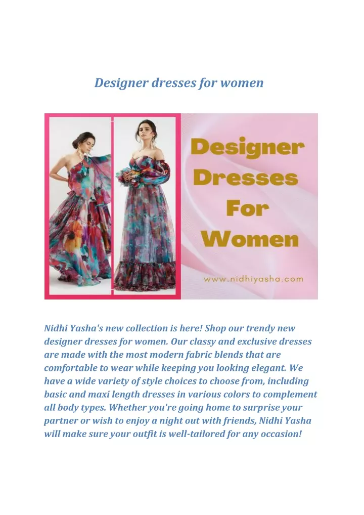 designer dresses for women