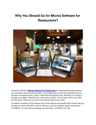 why you should go for micros software