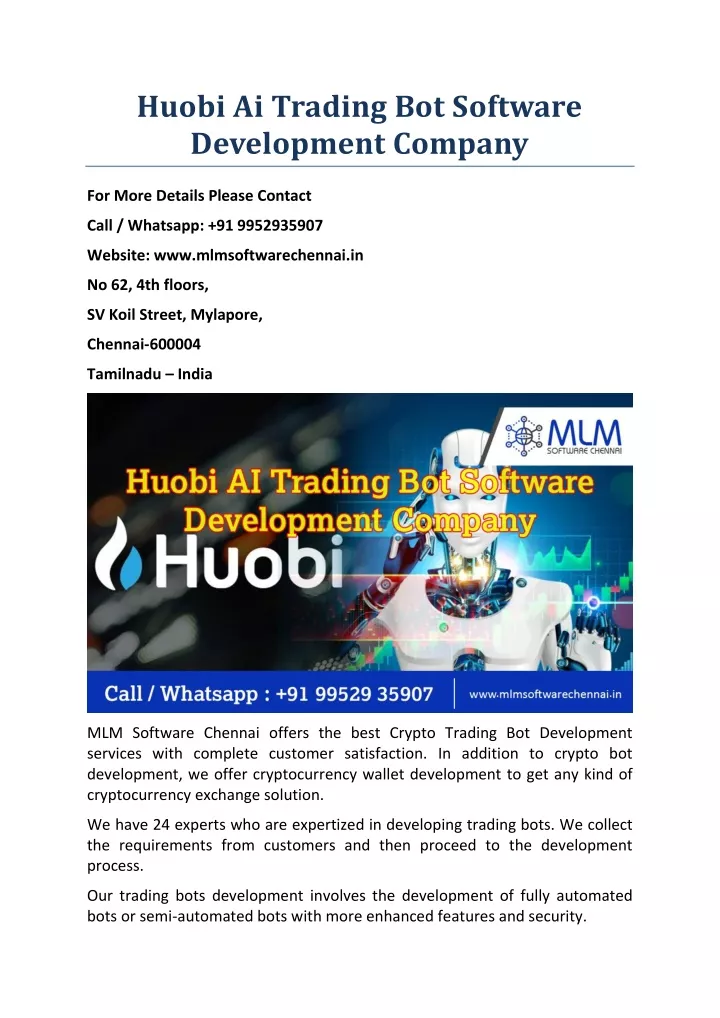 huobi ai trading bot software development company