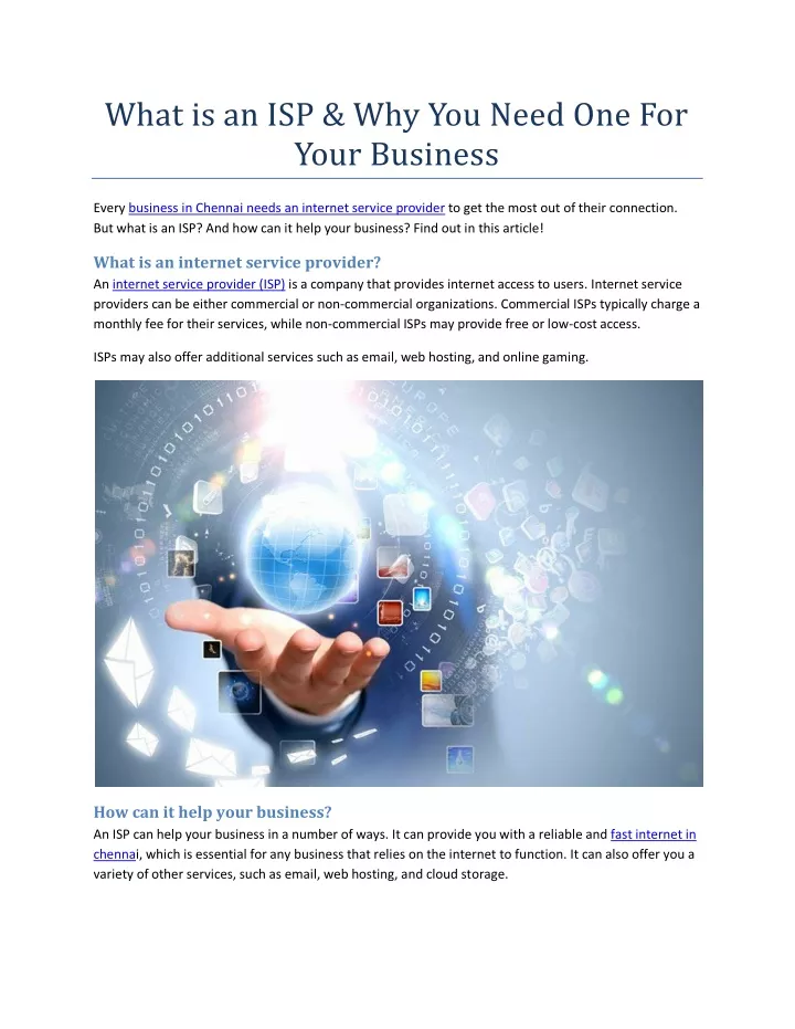 what is an isp why you need one for your business