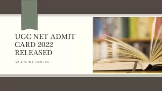 UGC NET Hall Ticket 2022 Released
