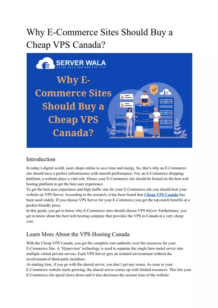 why e commerce sites should buy a cheap vps canada