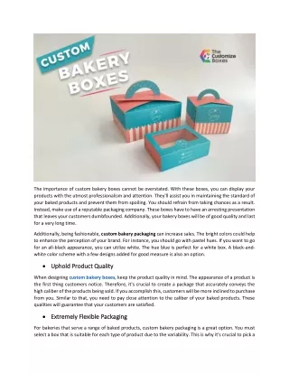 the importance of custom bakery boxes cannot