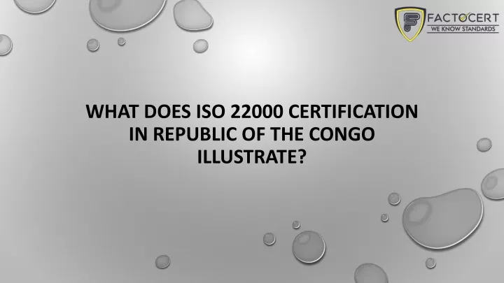 what does iso 22000 certification in republic