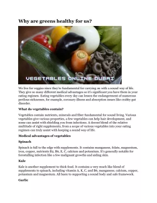 why are greens healthy for us