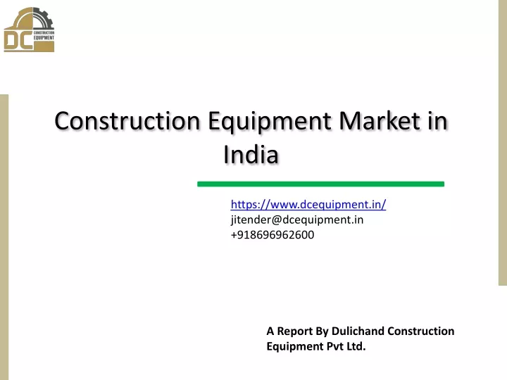 construction equipment market in india