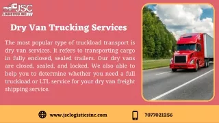 Dry Van Trucking Services from Best Company