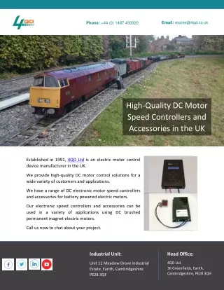High-Quality DC Motor Speed Controllers and Accessories in the UK
