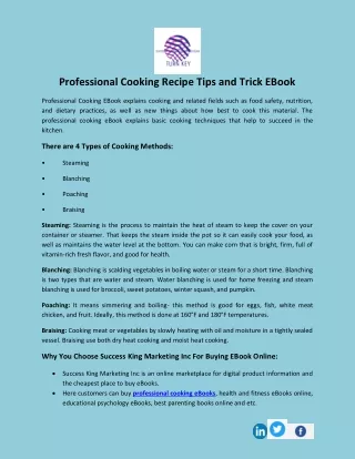 Professional Cooking Recipe Tips and Tricks EBook