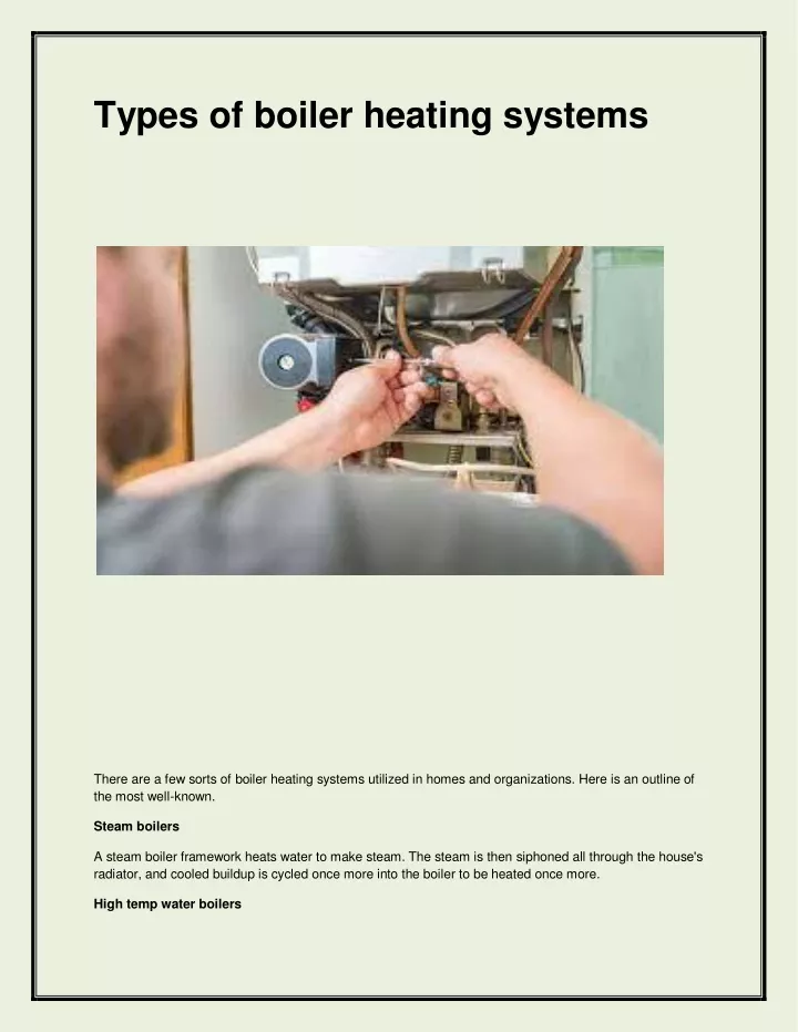 types of boiler heating systems