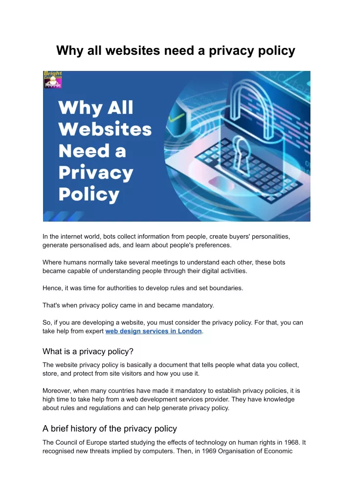 why all websites need a privacy policy