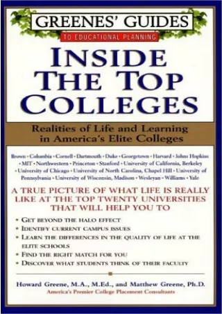 READING Greenes Guides to Educational Planning Inside the Top Colleges