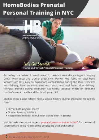 HomeBodies Prenatal Personal Training in NYC