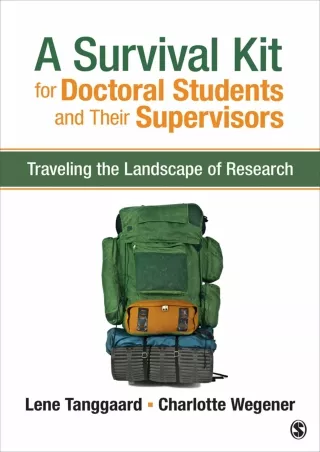 EPUB A Survival Kit for Doctoral Students and Their Supervisors Traveling the