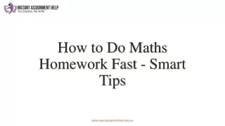 How to Do Maths Homework Fast