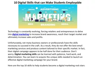 10 Digital Skills that can Make Students Employable