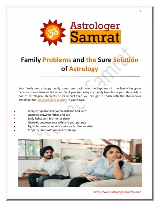 Family Problems and the Sure Solution of Astrology