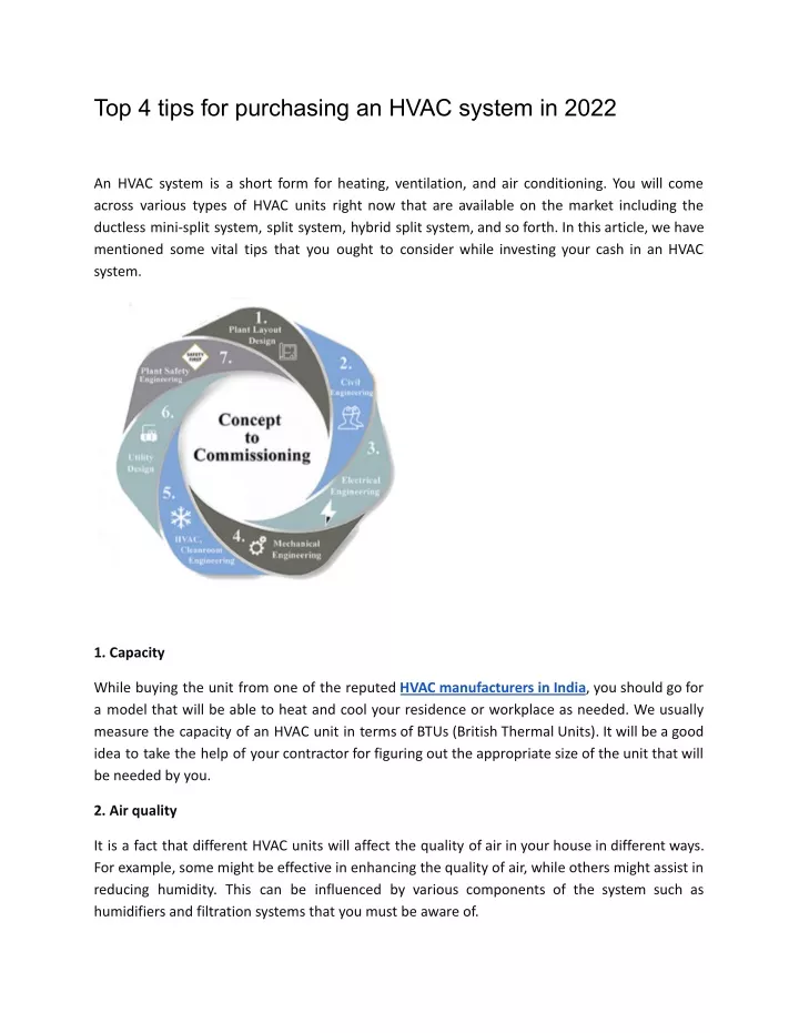 top 4 tips for purchasing an hvac system in 2022