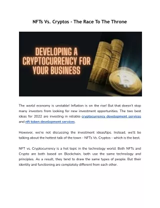 nfts vs cryptos the race to the throne
