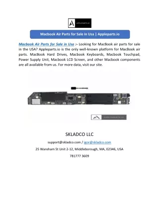 Macbook Air Parts for Sale in Usa | Appleparts.io