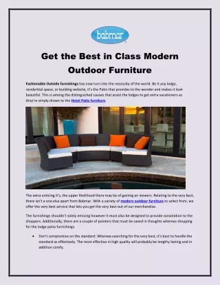 Get the Best in Class Modern Outdoor Furniture-converted