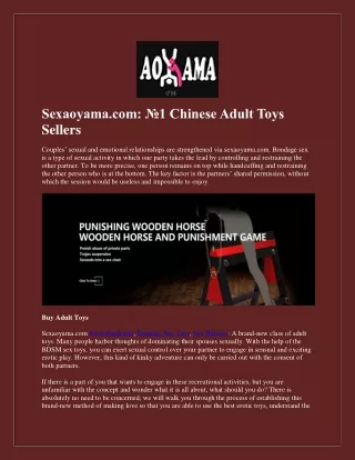 №1 Chinese Adult Toys Seller Sexaoyama.com