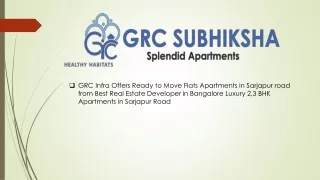 Premium 3 BHK Apartments In Sarjapur Road - GRC INFRA