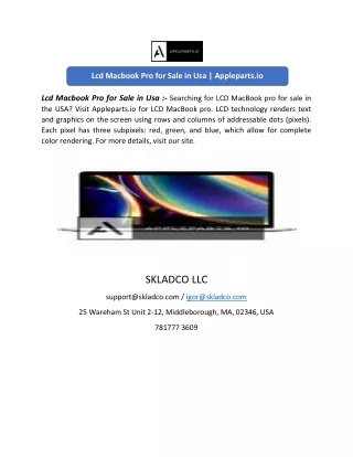 Lcd Macbook Pro for Sale in Usa | Appleparts.io