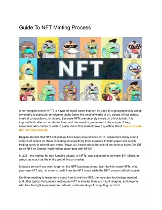 Guide To NFT Minting Process
