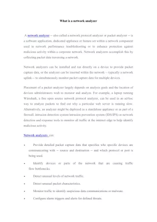 what is a network analyzer