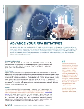 Advance your RPA Initiatives with Altair Data analytics