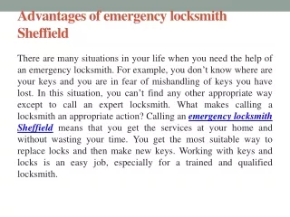 How to Emergency Locksmith Sheffield