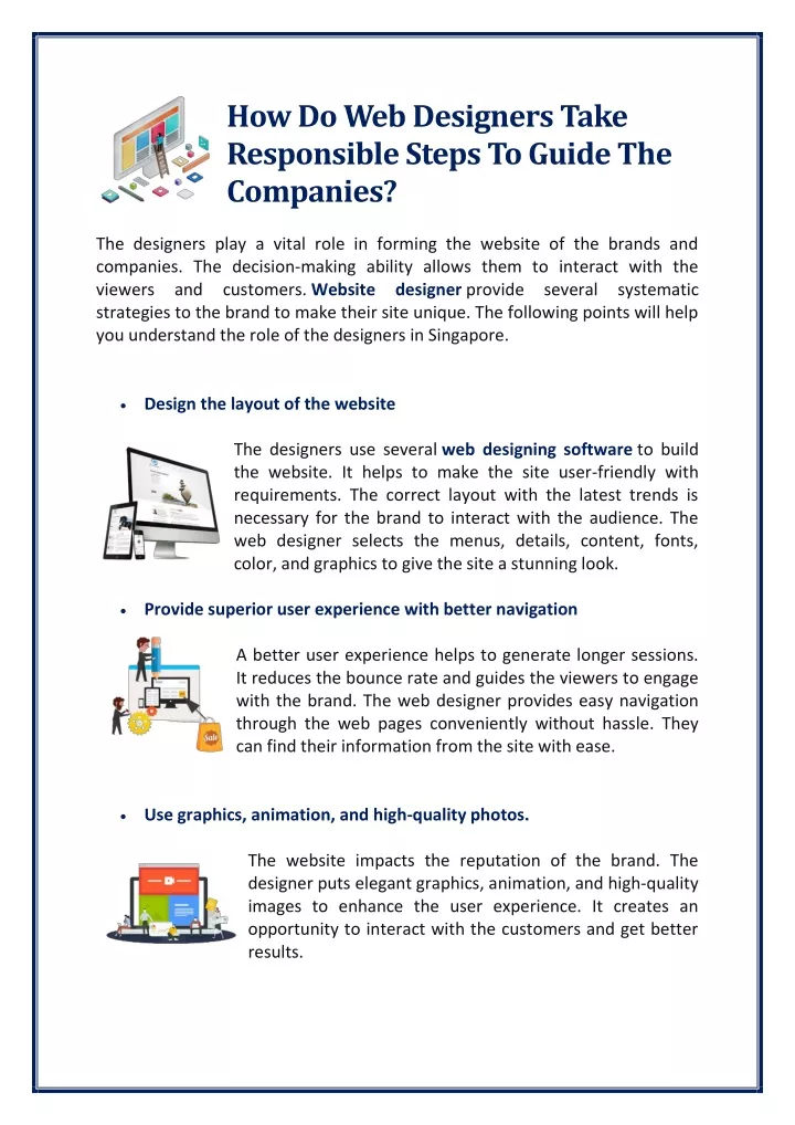 how do web designers take responsible steps