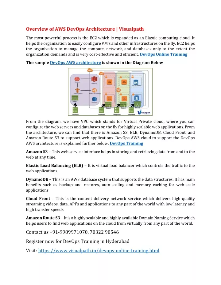 overview of aws devops architecture visualpath