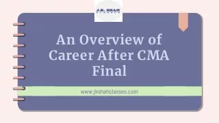 An Overview of Career after CMA Final