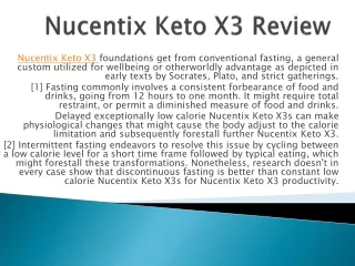 What are the Components of Nucentix Keto X3?