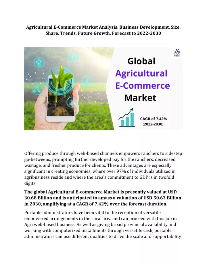 agricultural e commerce market analysis business