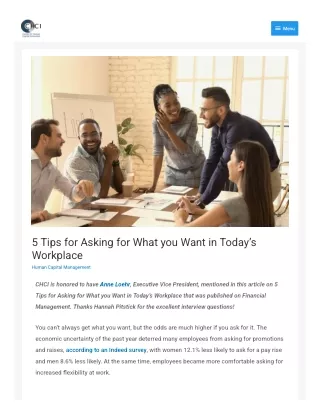 5 Tips for Asking for What you Want in Today’s Workplace